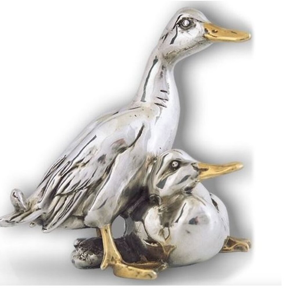 D'Argenta Geese Silver Plated Sculpture